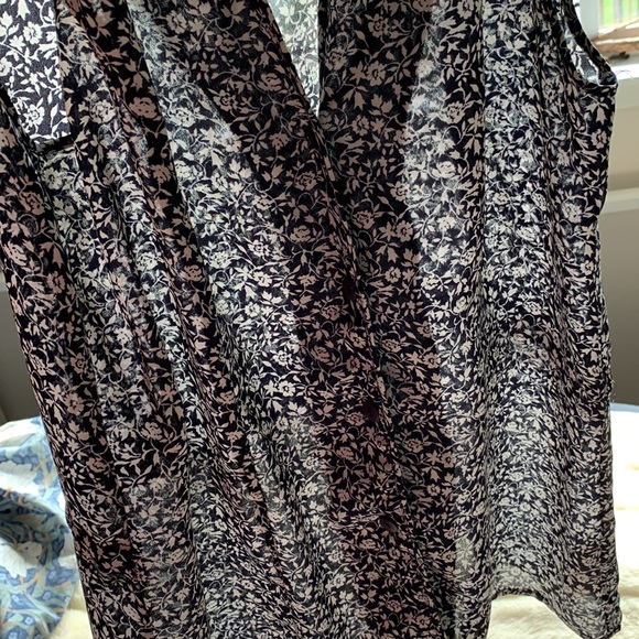 Vtg 80s sleeveless button down drawstring waist vest tunic top S - Picture 12 of 14